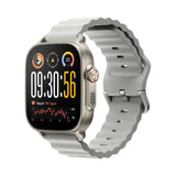 Realme Watch 5 Titanium Silver smartwatch showing its touchscreen display and metallic silver frame