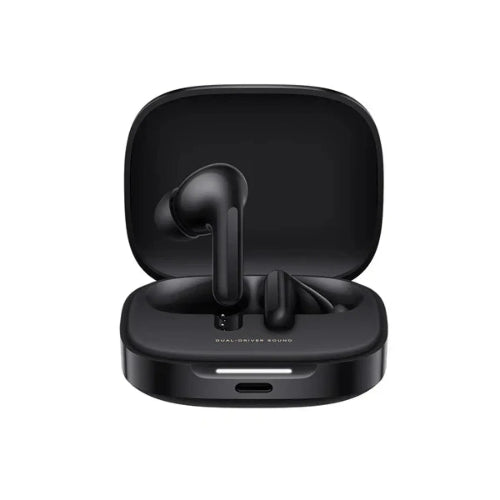 Redmi Buds 6 Black Earbuds with Open Charging Case
