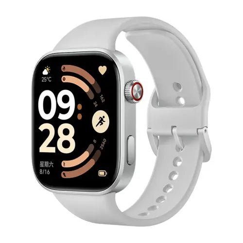 Redmi Watch 6 Active white smartwatch with silver case, colorful fitness display and silicone wrist strap