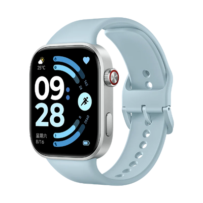 Redmi Watch 6 Glacier Blue smartwatch with 2.07-inch AMOLED display, aluminum frame and matching blue strap