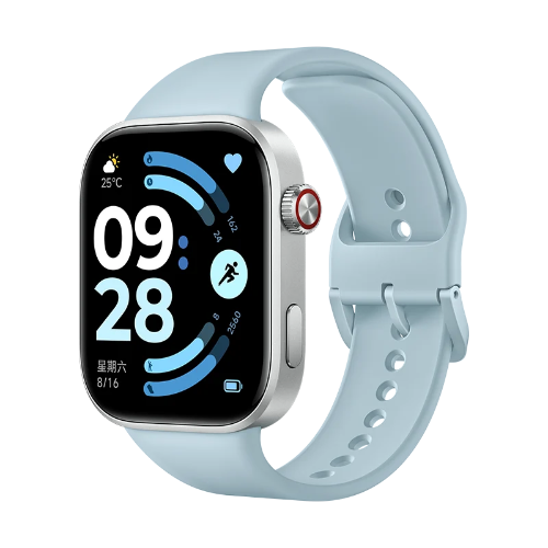 Redmi Watch 6 Glacier Blue smartwatch with 2.07-inch AMOLED display, aluminum frame and matching blue strap