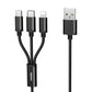 Remax RC-186th 3 in1 USB Cable With I-Cable / Type c  / Micro Usb 3A Fast Charge Cable 1.2 m Price in Pakistan | dynsol.pk