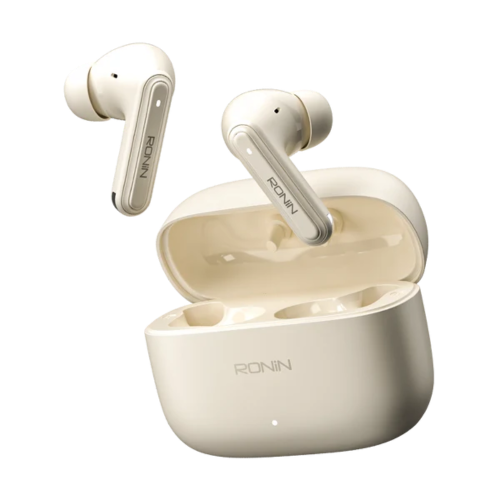 Ronin Evolve R-7115 White Wireless Earbuds with Dual Fit Design