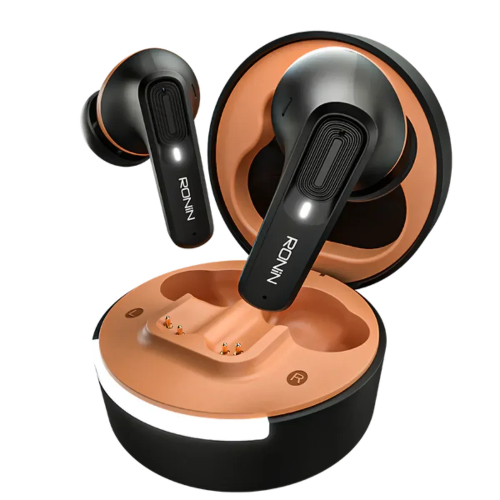 RONIN Mellow R-7100 Wireless Earbuds with ANC, ENC and Bluetooth 5.3 in Black Color