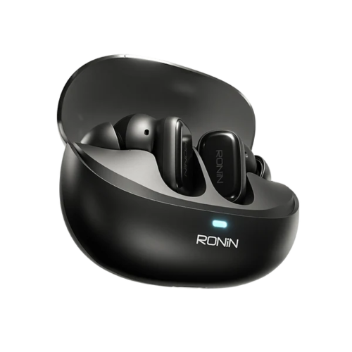 Ronin Mist Pro R-7125 White ANC Wireless Earbuds with charging case and Bluetooth 5.4 design
