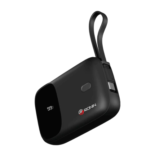 Ronin Neutron R-4030 10000mAh power bank with built-in Type-C and Lightning cables