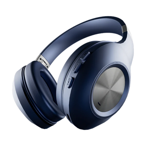 Ronin R-1500 Bang Wireless Headphones with 40mm Drivers Bluetooth 5.3 and Foldable Design in navyColor