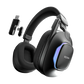 Ronin R-1515 Hurricane wireless gaming headphones in black color with RGB lighting and over-ear design