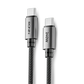 Ronin R-2050 Rush 240W Type-C to Type-C Cable with braided black design for fast USB-C charging of laptops and smartphones.
