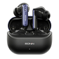 Ronin R-7075-A Vesper AI black earbuds with charging case featuring ANC and AI translation