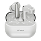 Ronin R-7075-A Vesper AI white earbuds with charging case featuring Bluetooth 5.3 and AI translation