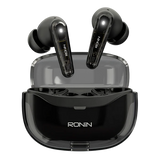 Ronin R-7135 Lucid Bluetooth Earbuds black transparent design & 5.4 wireless earbuds