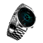 RONIN R-010 Luxe silver metallic smartwatch featuring AMOLED screen and fitness tracking features