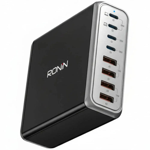 Ronin R-6040 Multiverse 140W 8-in-1 GaN Multi-Port Charger with USB-C and USB-A Fast Charging Ports