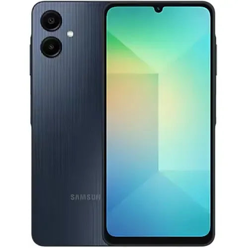 Samsung Galaxy A06 black 6GB RAM 128GB storage Samsung mobile in Pakistan front and back view