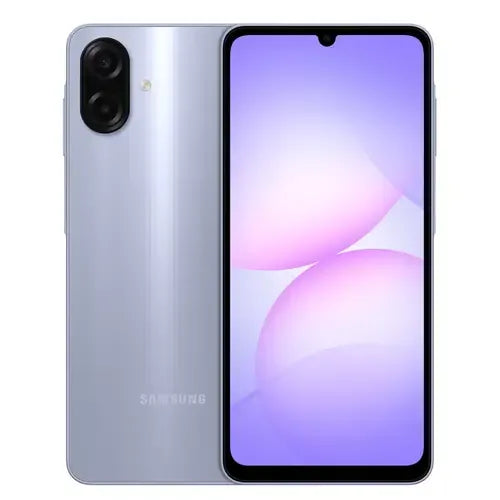 Samsung Galaxy A07 light blue color 4GB 64GB mobile phone front and rear view