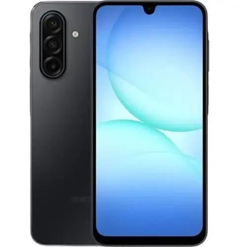 Samsung Galaxy A17 black 8GB RAM 256GB storage PTA approved smartphone in Pakistan front and back view