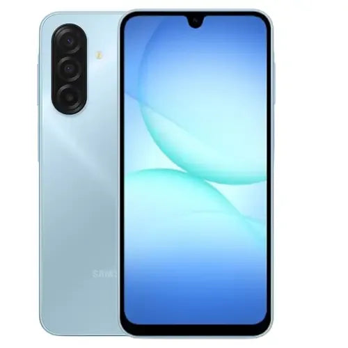 Samsung Galaxy A17 light blue 8GB RAM 256GB storage Samsung mobile in Pakistan front and back view