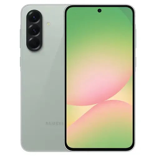 Samsung Galaxy A56 5G olive green 12GB RAM 256GB storage PTA approved mobile in Pakistan front and back view
