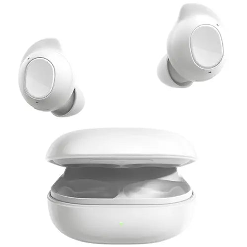 Samsung Galaxy Buds FE wireless earbuds in white with charging case