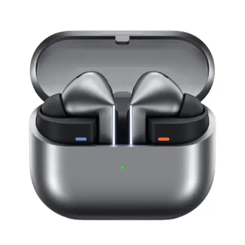 Samsung Galaxy Buds3 Pro grey wireless earbuds with charging case