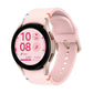 Samsung Galaxy Watch FE smartwatch with pink band, rose gold case and round health tracking display