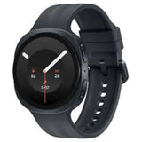 Black Samsung Galaxy Watch9 40mm smartwatch with a round AMOLED display, black strap, and compact modern design.