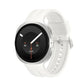 Samsung Galaxy Watch9 44mm smartwatch in white with a bright AMOLED display, white strap, and sleek lightweight design.