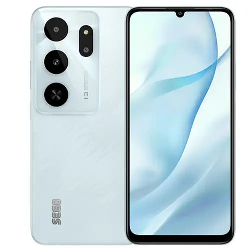 SEGO Note 70 4G smartphone in Light Blue with 13MP camera and modern slim body
