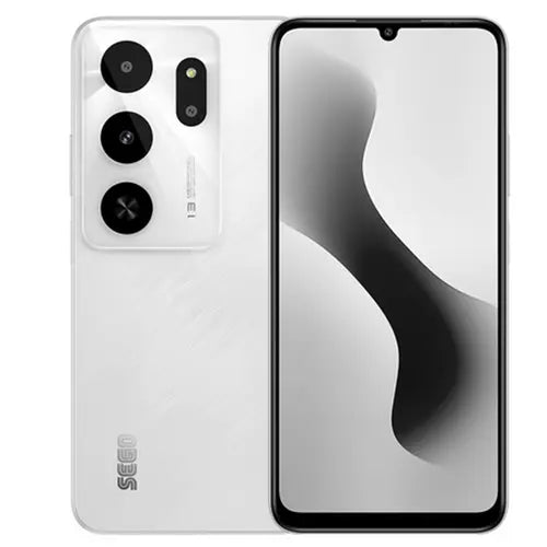 SEGO Note 70 smartphone in Pearl White with 128GB storage, 5000mAh battery and sleek design