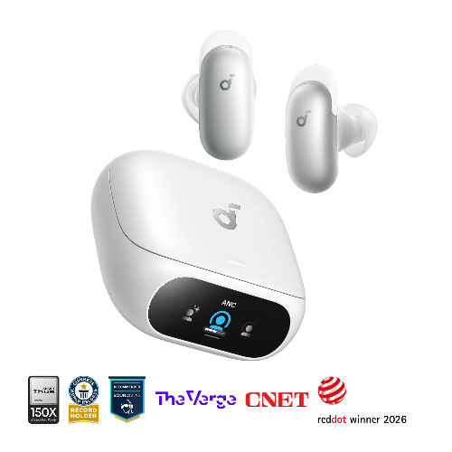 Pearl White soundcore Liberty 5 Pro true wireless earbuds for music and calls
