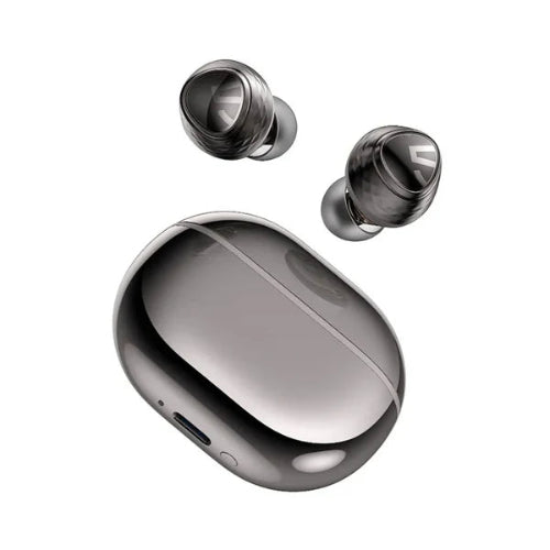 SoundPEATS Engine 4 Bluetooth wireless earbuds with black charging case and in-ear design.