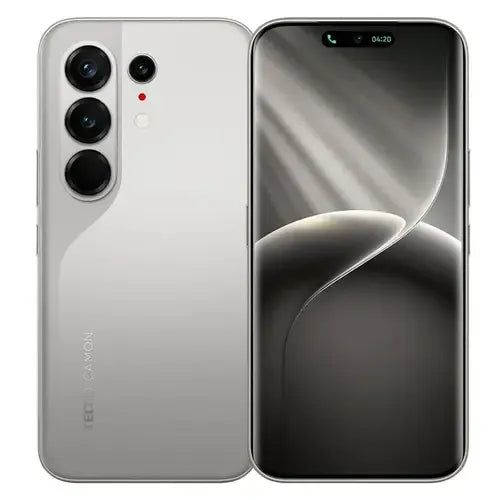 TECNO Camon 50 Pro silver color 8GB 256GB mobile phone front and rear view