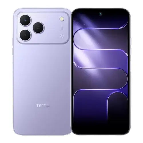 TECNO Spark 50 6GB 128GB lavender color front and back view in Pakistan