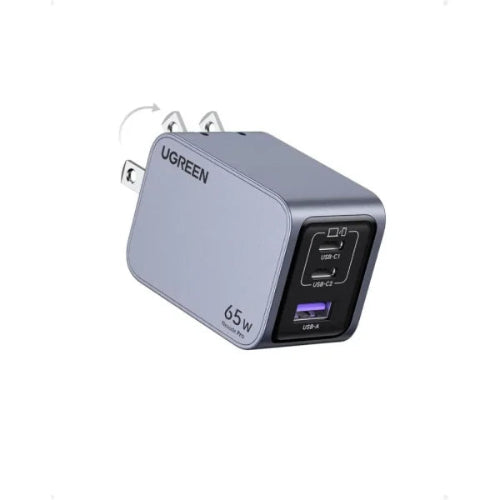 UGREEN 25263 GaN Fast Charger 65W with 2 USB-C ports and 1 USB-A port