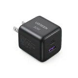 UGREEN 65025 X516 30W GaN Dual-Port Fast Charger in Space Gray with USB-C 30W and USB-A 22.5W outputs