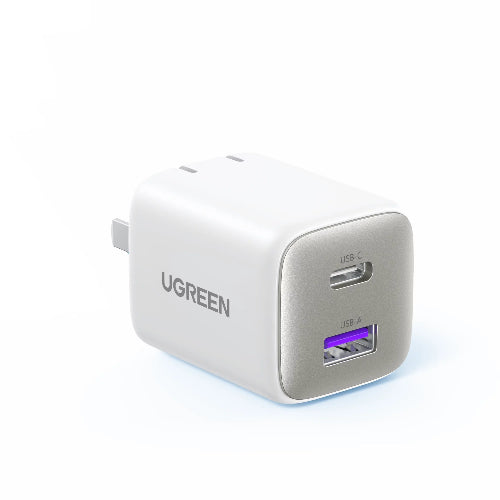 UGREEN GaN Infinity 35W 1A1C dual-port fast charger 35108 with USB-C and USB-A outputs for smartphones and tablets
