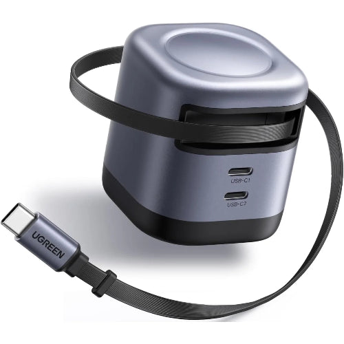 UGREEN 45865 45W GaN Charger with built-in retractable USB-C cable and fast charging support