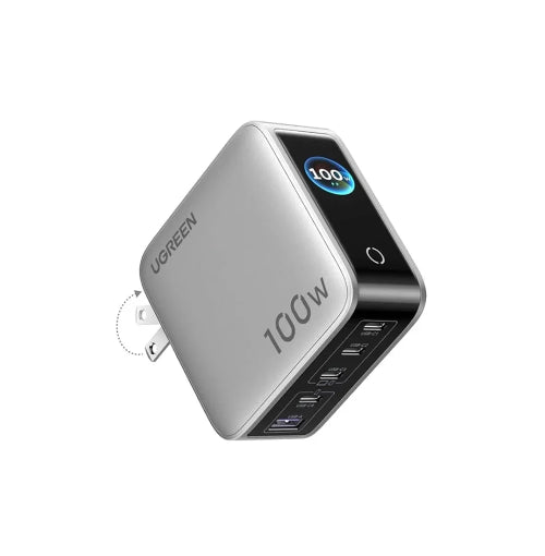 UGREEN 65634 X773 Nexode Pro 100W 5-Port Smart Display GaN Charger with USB-C and USB-A ports