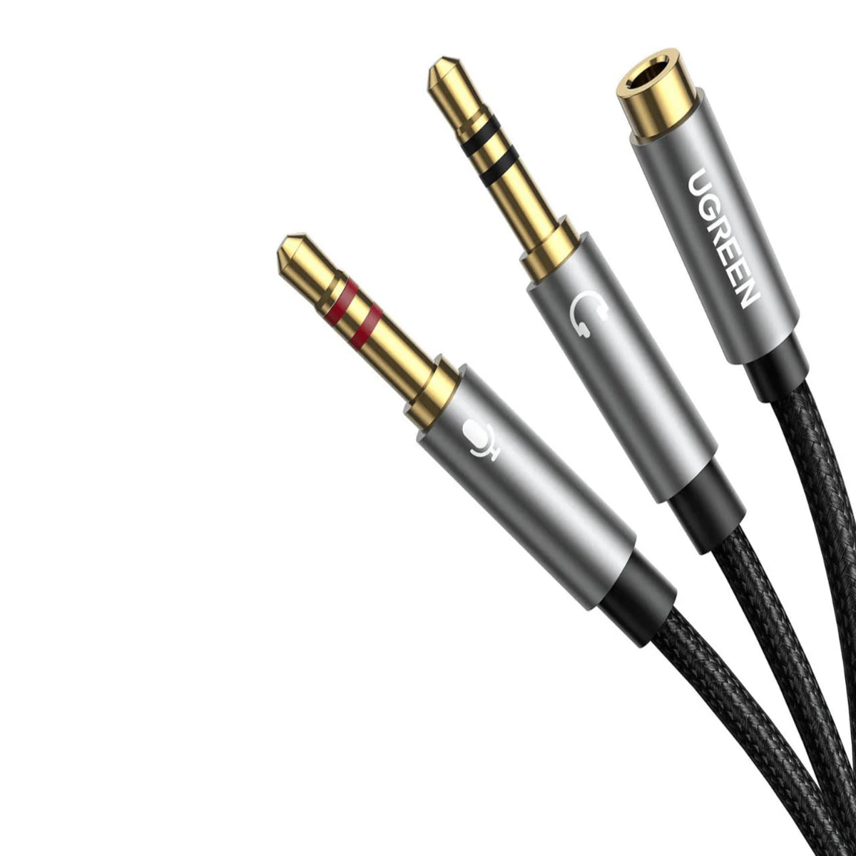 UGREEN 20899 3.5mm Female to 2 Male Audio Cable – Aluminum Case