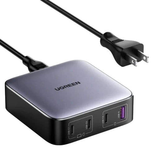 UGREEN Nexode 100W Fast Desktop Charger Model 15151 with 3 USB-C ports and 1 USB-A port.