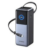 UGREEN Nexode 20000mAh 165W power bank with retractable USB-C cable and digital battery display