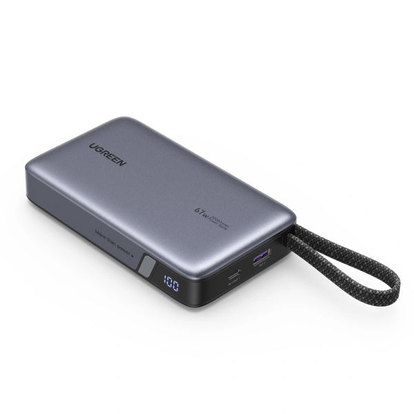UGREEN Nexode 20000mAh 67W USB-C Power Bank with built-in USB-C cable