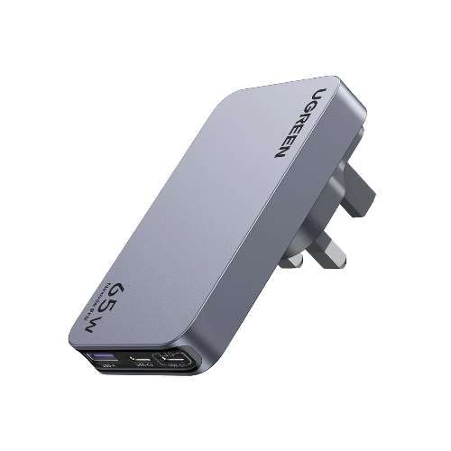 Front view of UGREEN Nexode Pro 65W GaN fast charger with compact slim design