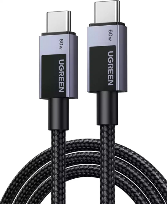 UGREEN USB-C to USB-C 60W PD 2m cable 55775 nylon braided fast charging cable