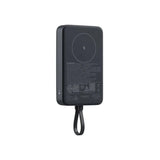 Xiaomi 33W Magnetic Power Bank 10000mAh in dark grey with integrated USB-C cable and magnetic wireless charging panel.