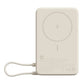 Xiaomi Magnetic Power Bank 10000 with Built-in Stand in Beige featuring magnetic charging area and integrated USB-C cable