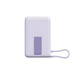 Xiaomi Magnetic Power Bank 10000 in Purple showing compact body, built-in stand, and integrated charging cable