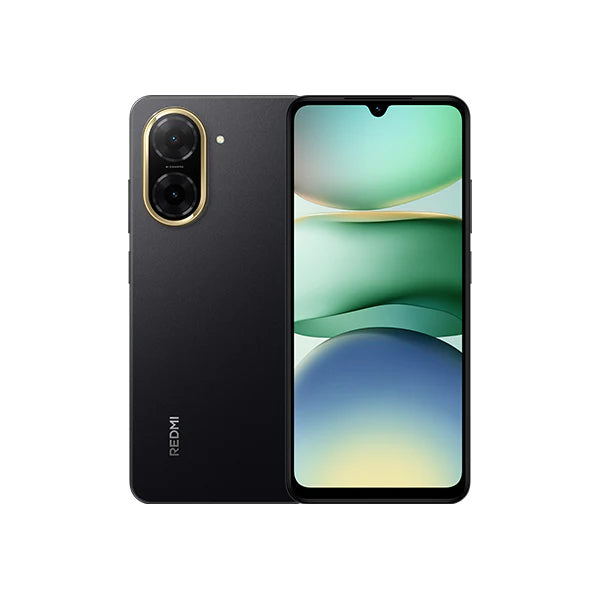Xiaomi Redmi A5 4GB RAM 64GB Black color smartphone with dual camera setup and full screen display front view