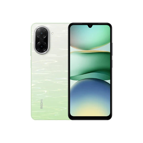 Xiaomi Redmi A5 4GB RAM 64GB Green color smartphone front and back view with 6.88-inch display and dual camera design